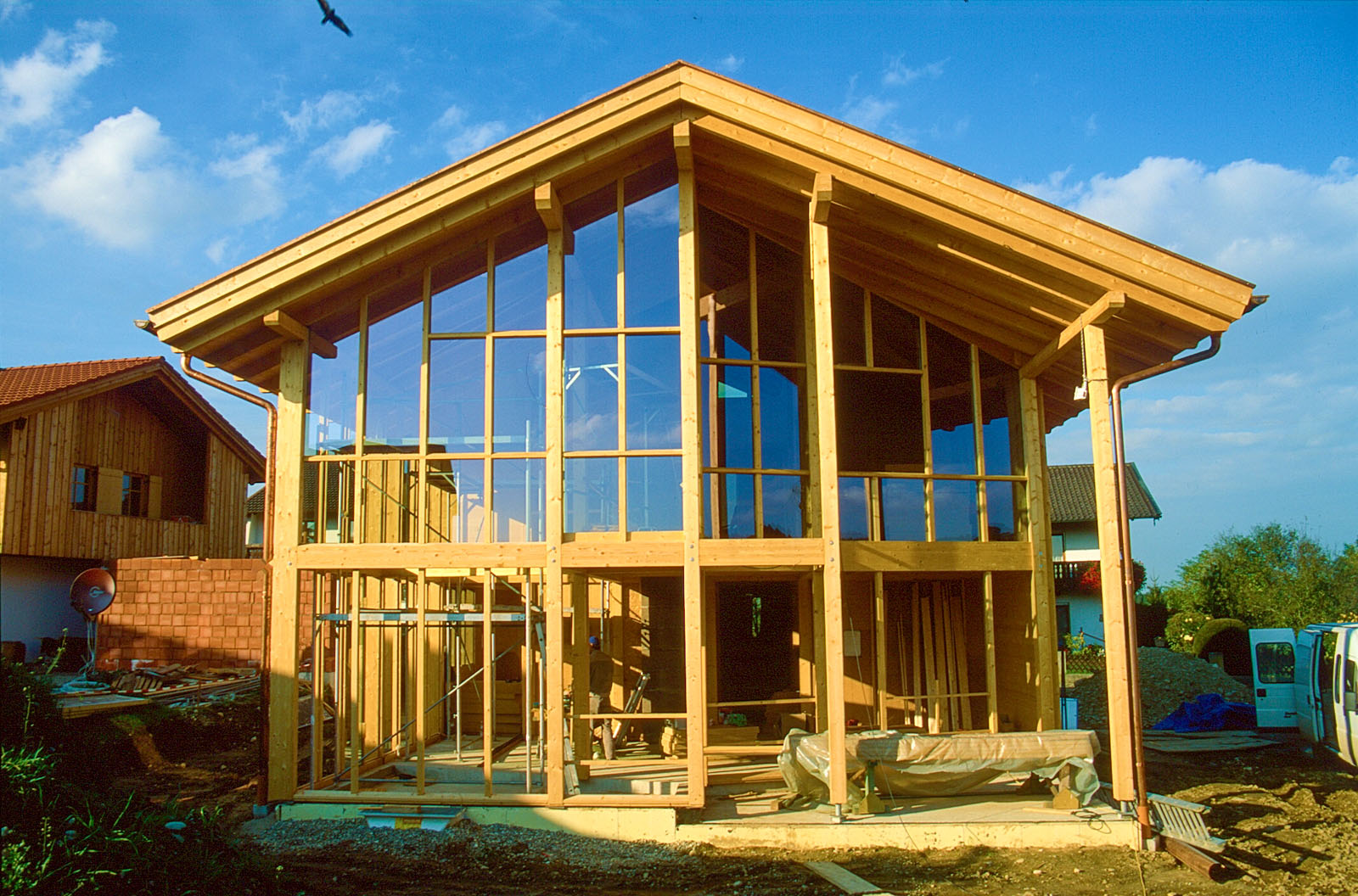 Holzskeletthaus Südseite