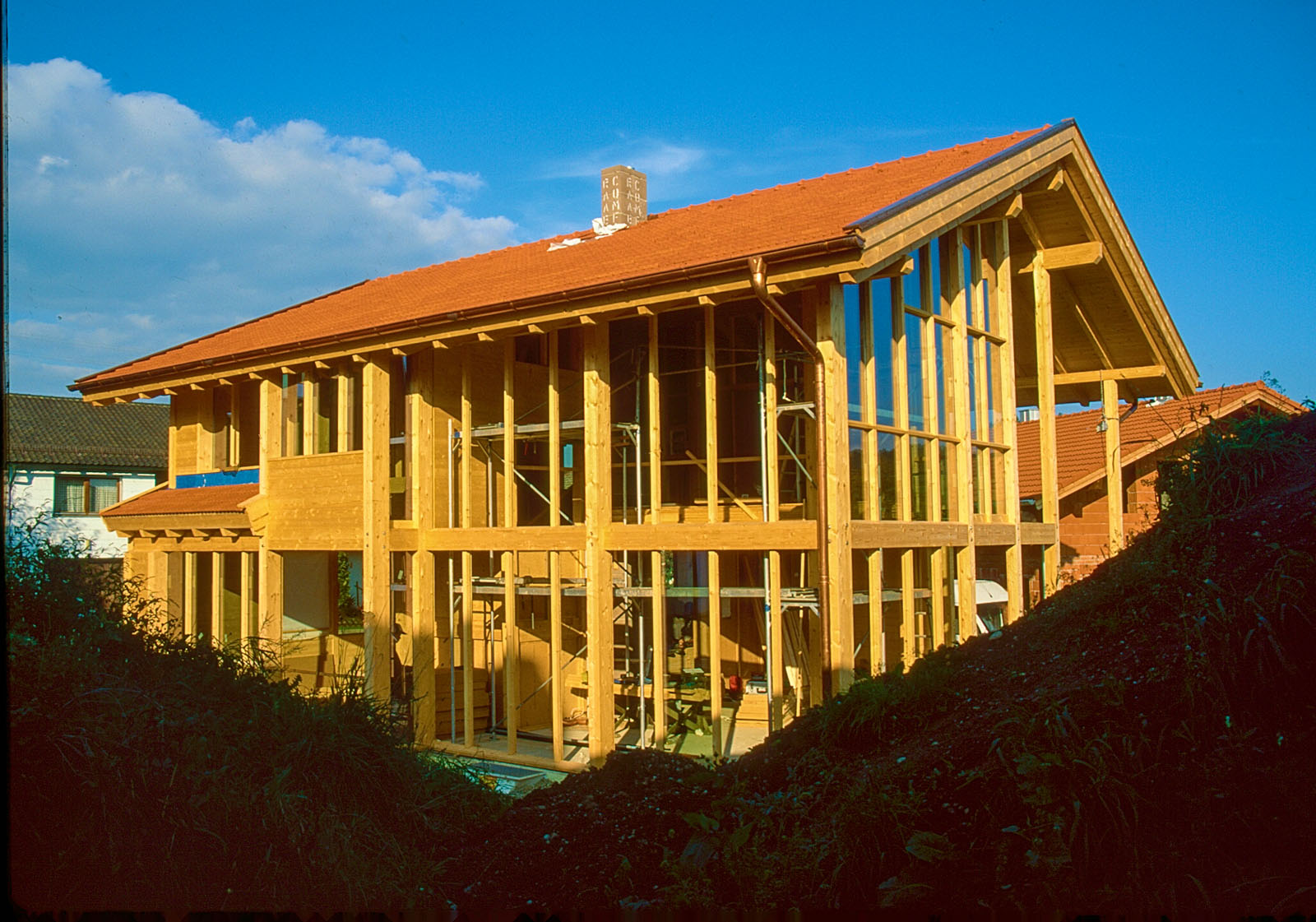 Holzskeletthaus Südwest mit Wintergarten