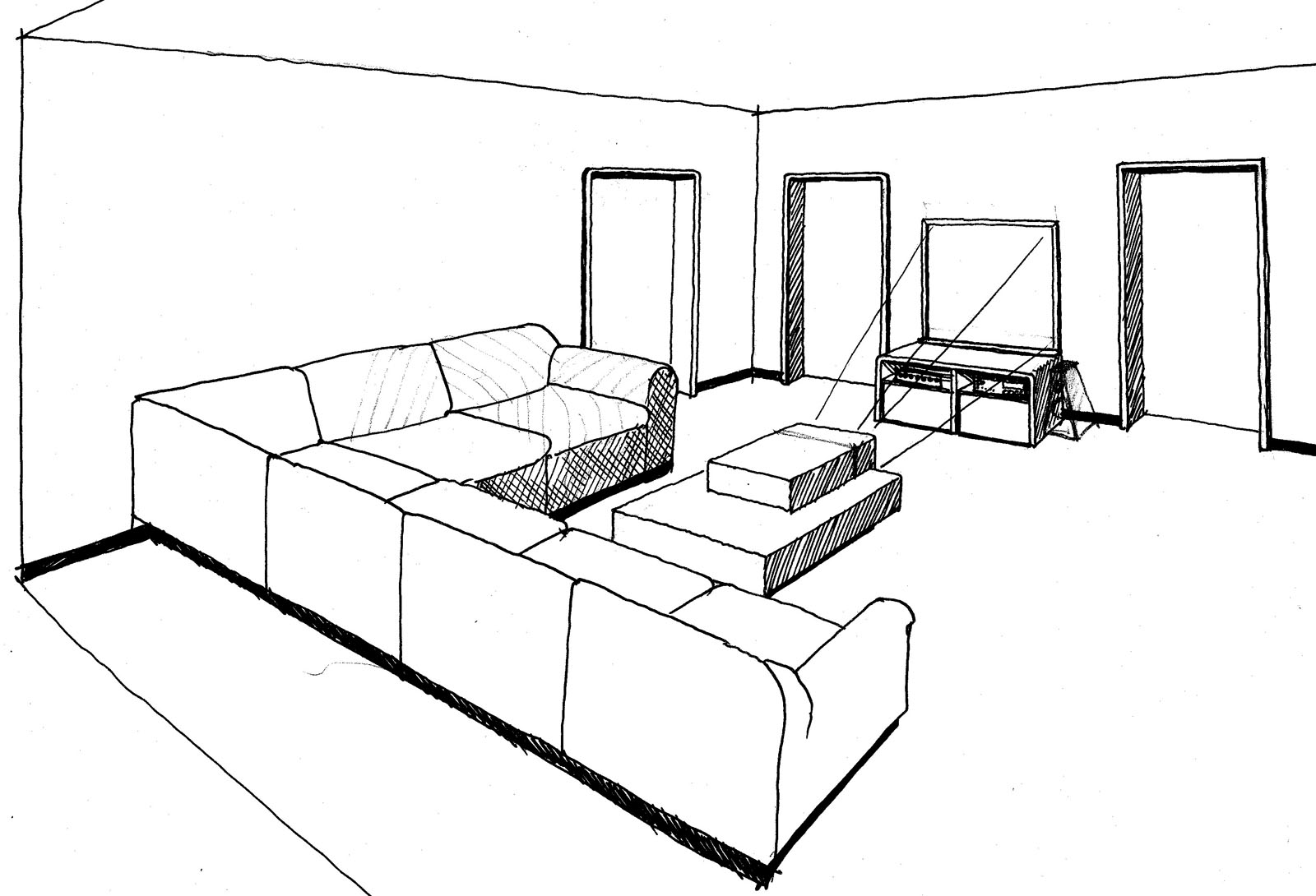 Musik- und Videocenter mit Sofaecke Musik- und Videocenter mit Sofaecke