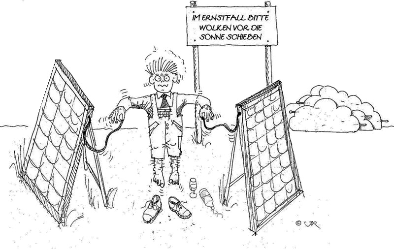 Karikatur - als die Photovoltaik aufkam