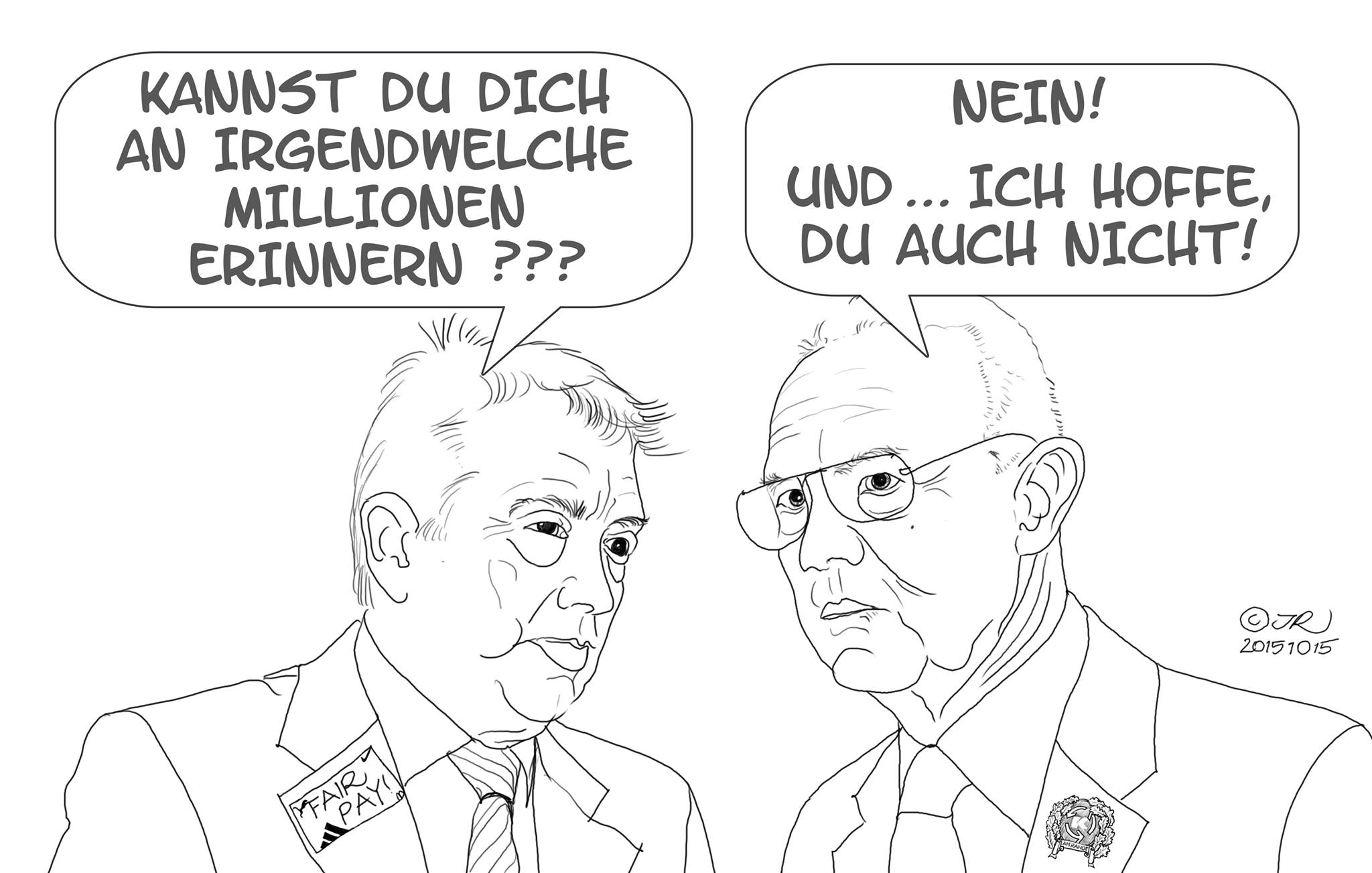Chef Niersbach mit Franz'l Beckenbauer im internen Gespräch